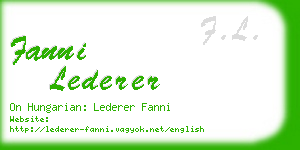 fanni lederer business card